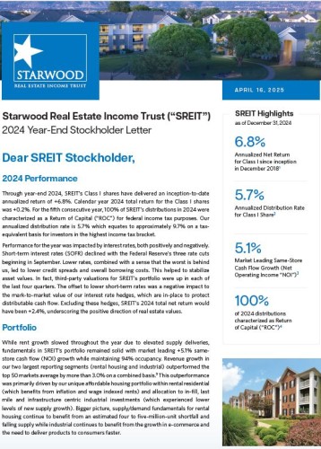SREIT Stockholder Information | Starwood Real Estate Income Trust